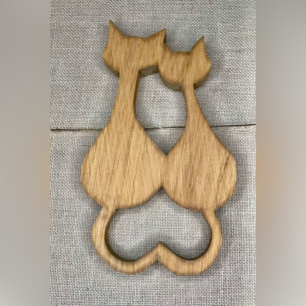 Wood Cats Cuddling Backside Wall Hanging Rustic Farm Cottage Core Farmhouse